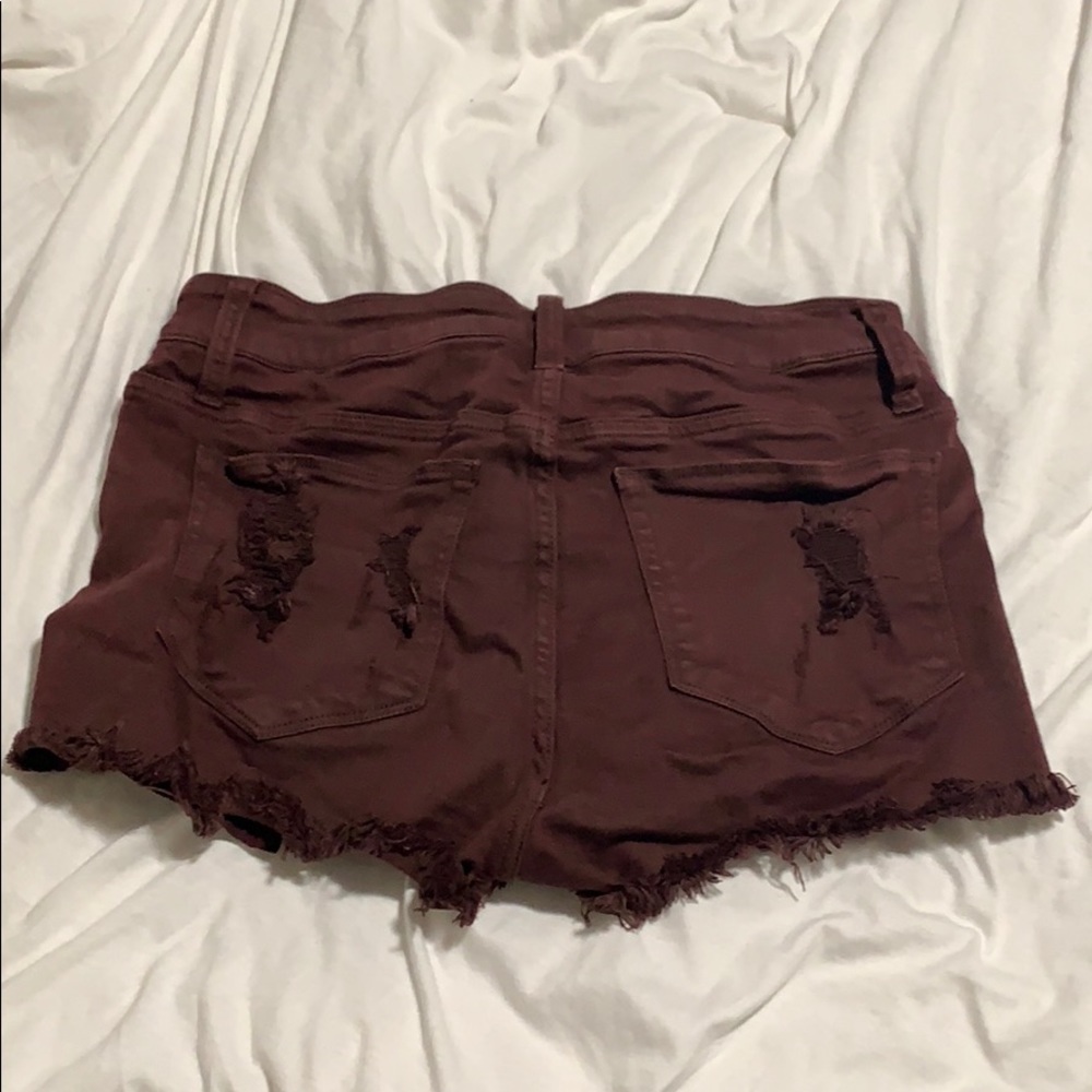 Daytrip Maroon jean shorts - Picture 2 of 2